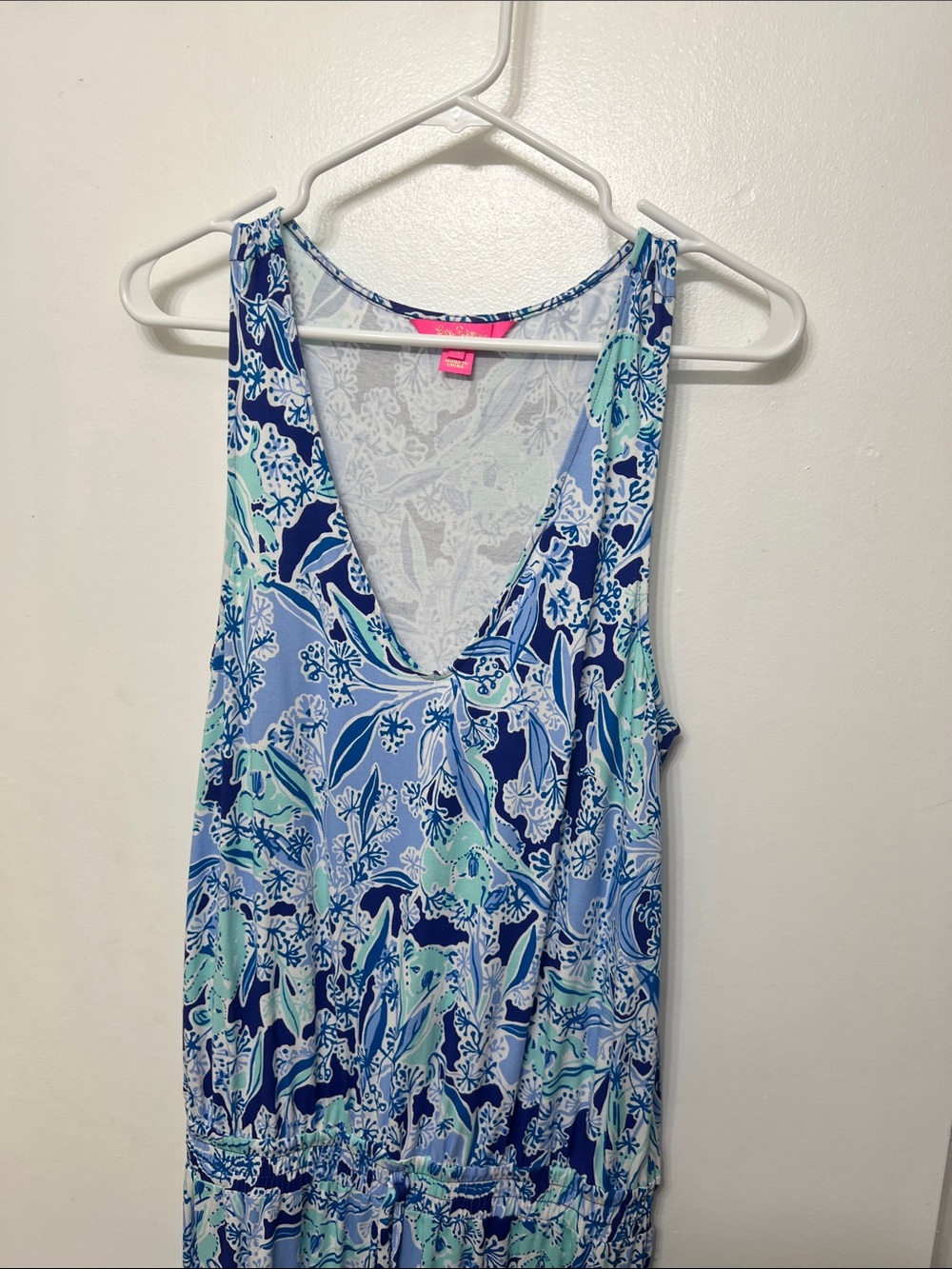 Lilly Pulitzer Blue & Mint Floral V-Neck romper